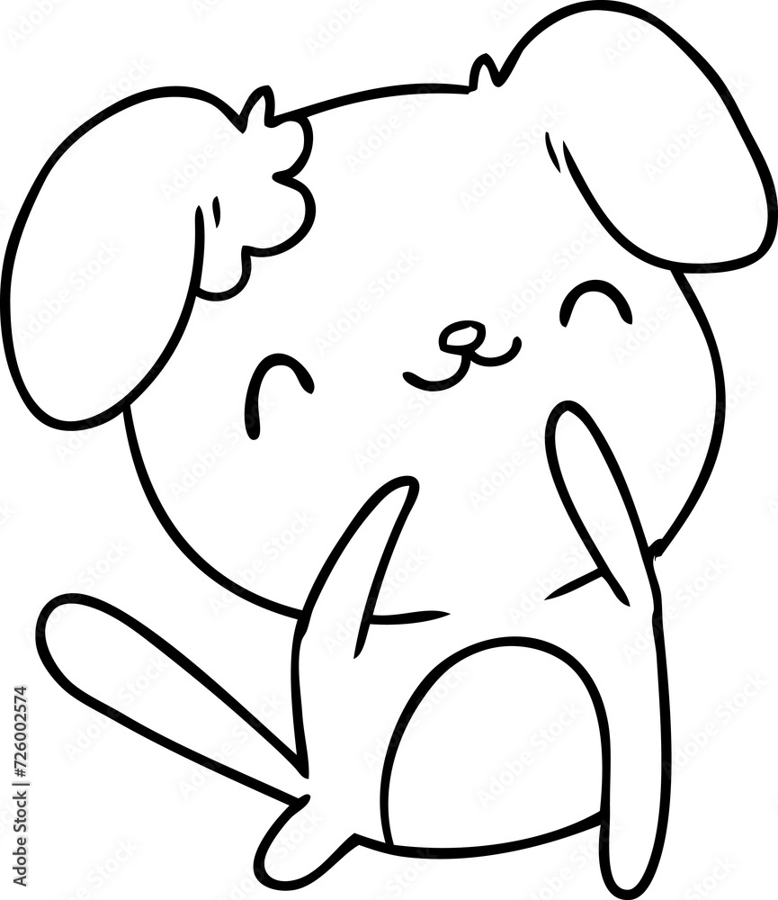 Obraz premium line drawing kawaii of a cute dog