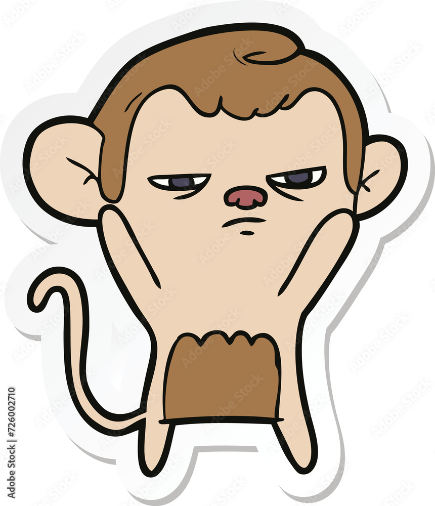 sticker of a cartoon monkey sticker of a cartoon monkey