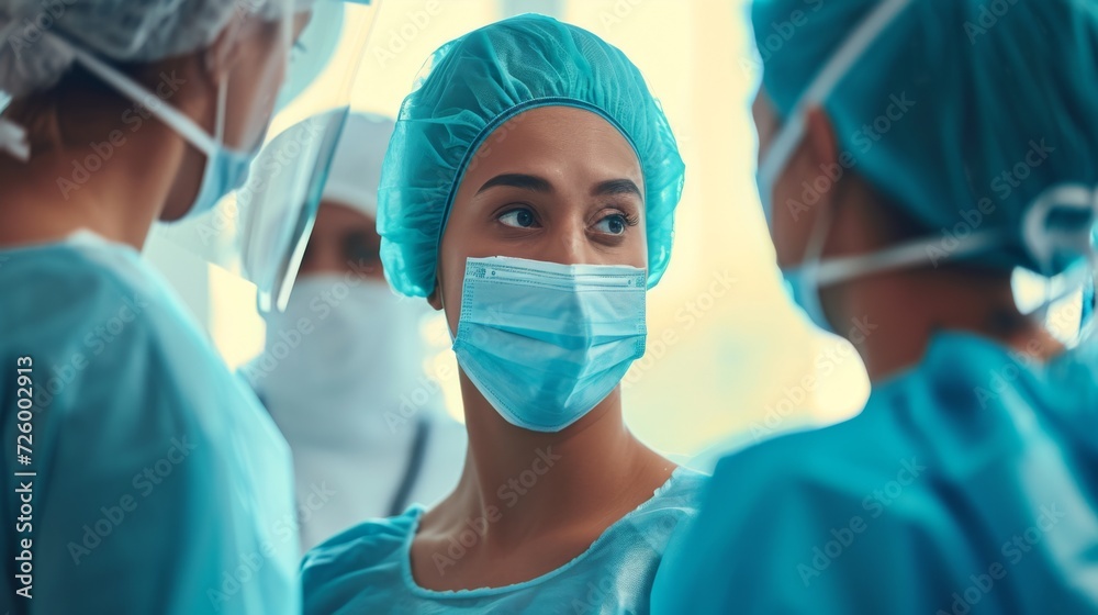 Empathetic medical team providing unwavering support to a woman undergoing cancer treatment generative ai Empathetic medical team providing unwavering support to a woman undergoing cancer treatment generative ai