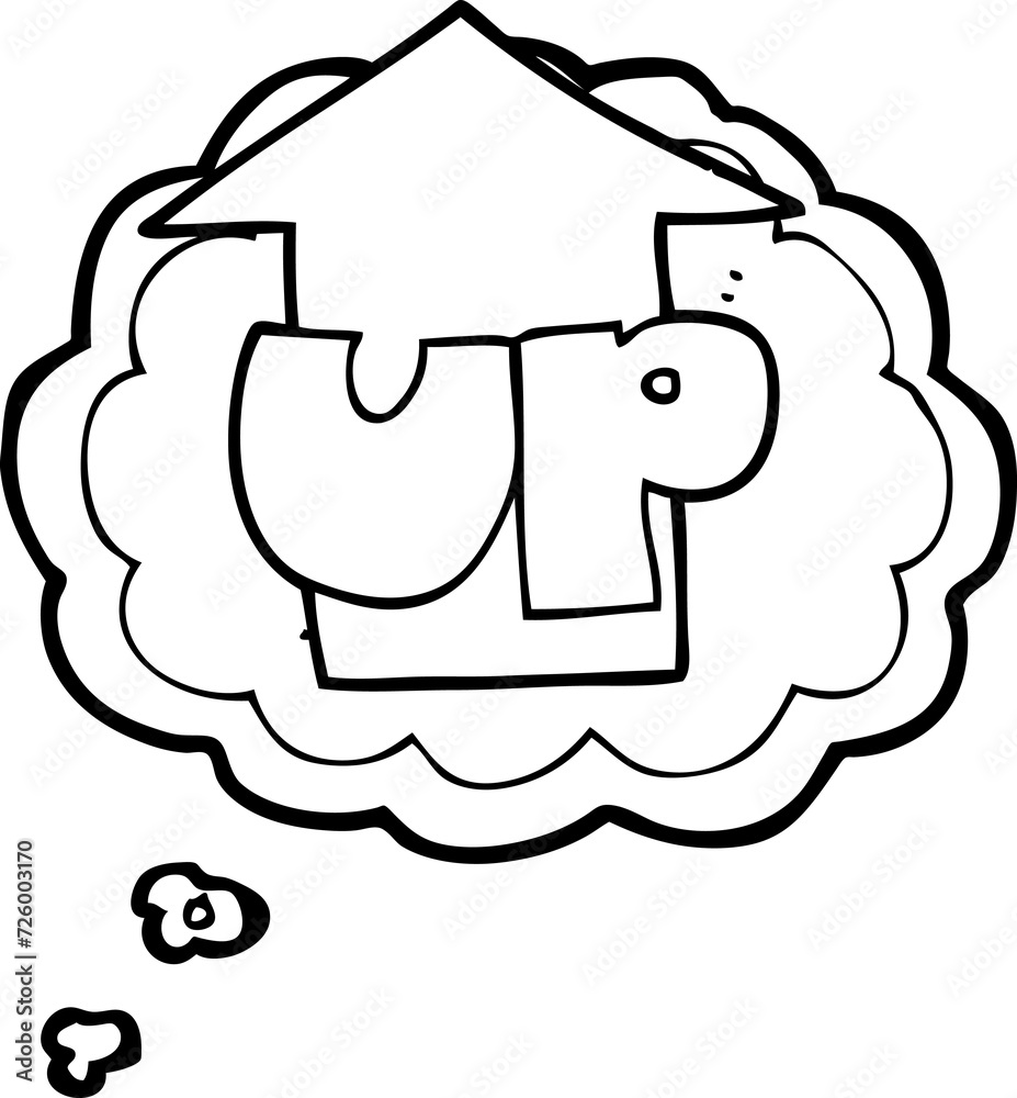 thought bubble cartoon up symbol