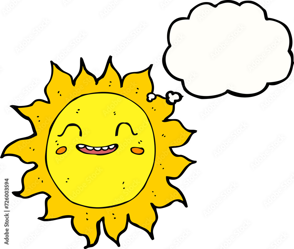 cartoon happy sun with thought bubble cartoon happy sun with thought bubble