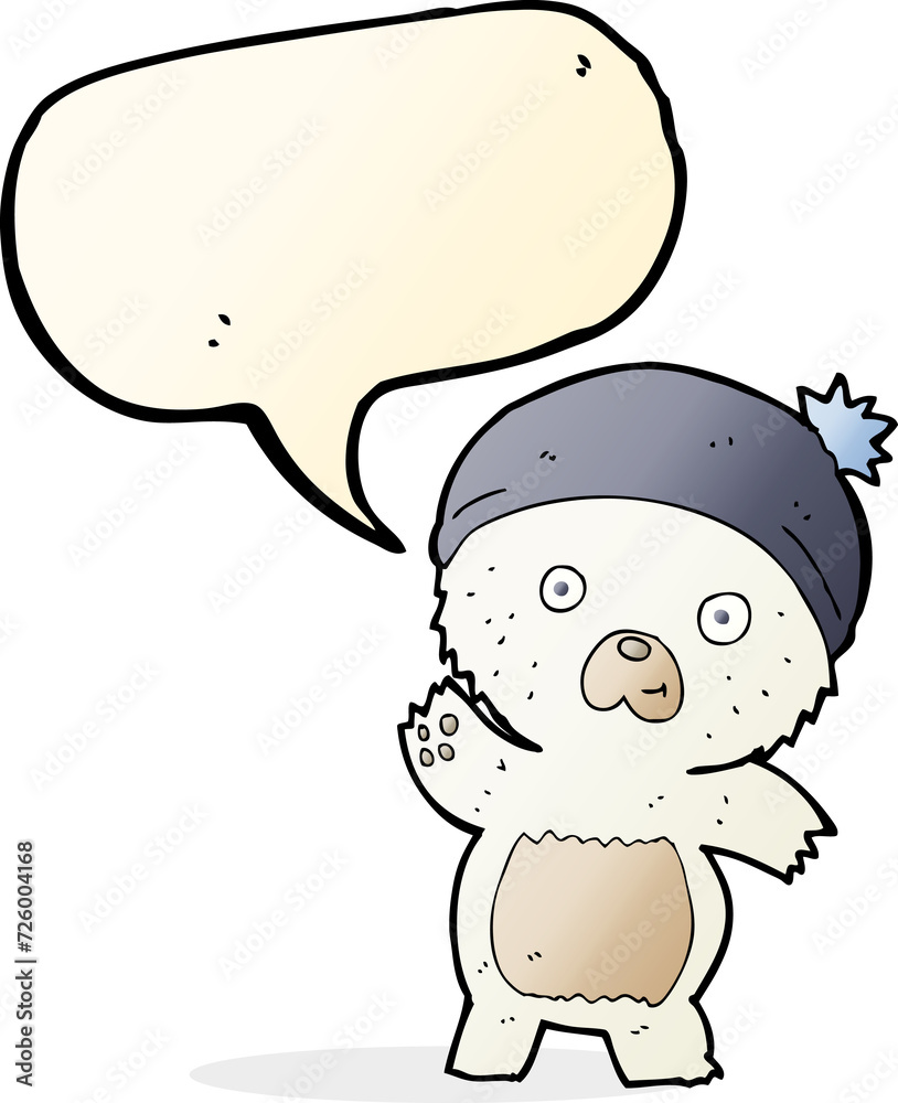 cute cartoon polar bear with speech bubble cute cartoon polar bear with speech bubble