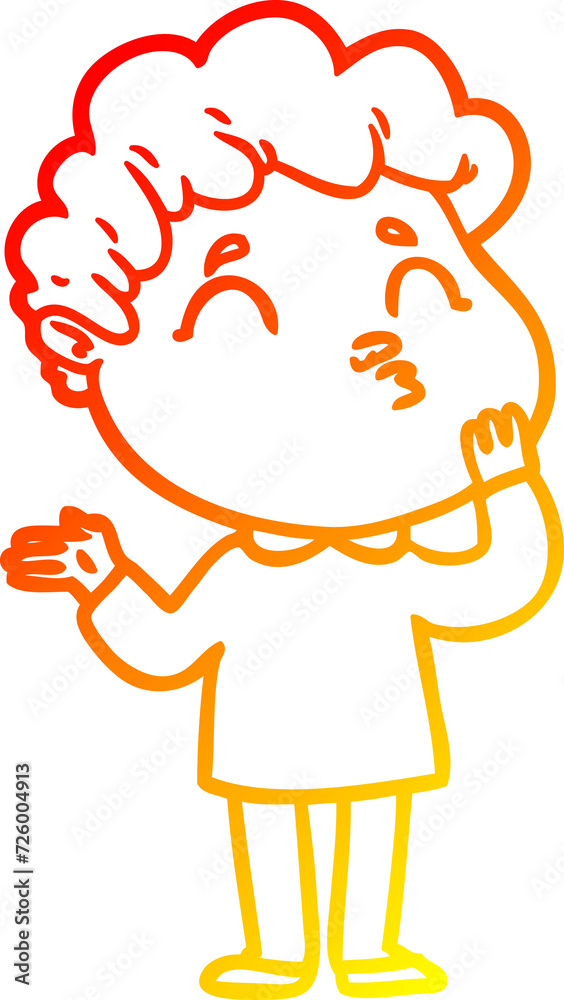 warm gradient line drawing cartoon man pouting warm gradient line drawing cartoon man pouting