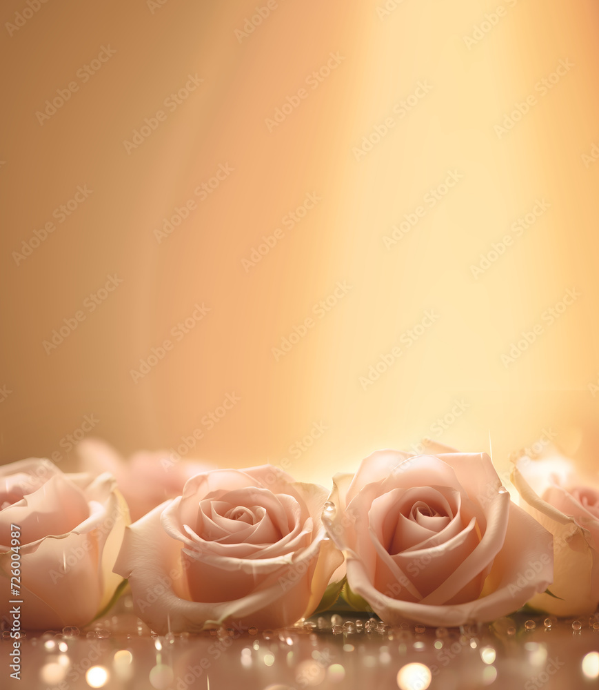 Background Design Roses Portrait Beautiful romantic peach coloured roses ideal for a Valentines Day ...