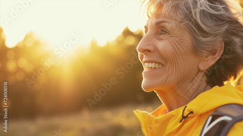 old woman jogging outdoors