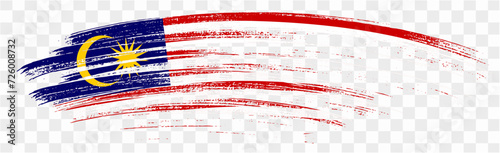 Malaysia flag with brush paint textured isolated  on png or transparent background. vector illustration