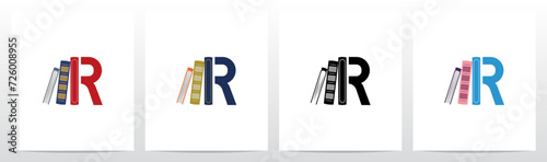 Bookshelf Standing Letter Logo Design R