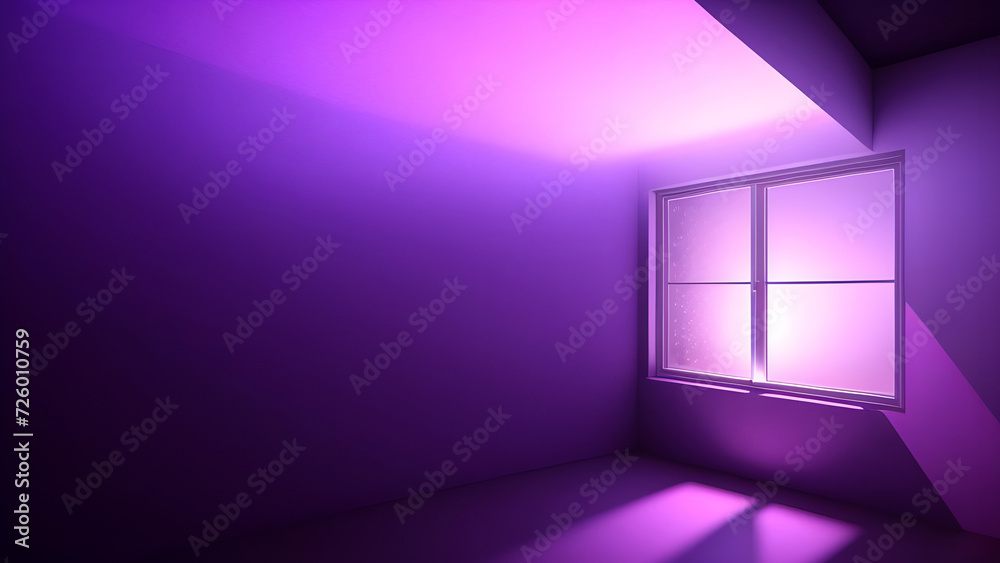 purple light shining in a room with a window and a purple wall purple light shining in a room with a window and a purple wall
