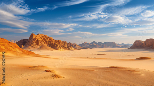 Panorama of the Sand Desert in Sinai  Egypt  Africa.