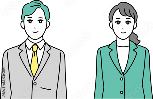 笑顔のビジネスパーソンのイラスト