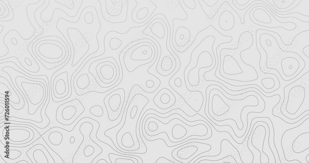 Contour Animation d'une carte topographique stylisée et d'une ligne géographique de relief montagneux, sur une toile de fond abstraite et ondulée présentant une carte quadrillée du terrain.