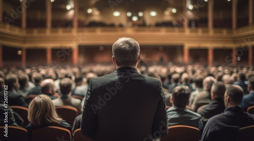 Man Standing in Front of a Crowd