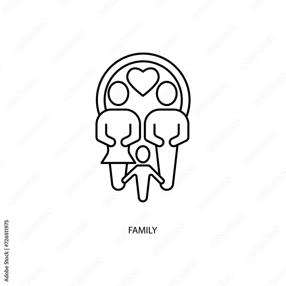 family concept line icon. Simple element illustration. family concept outline symbol design. family concept line icon. Simple element illustration. family concept outline symbol design.