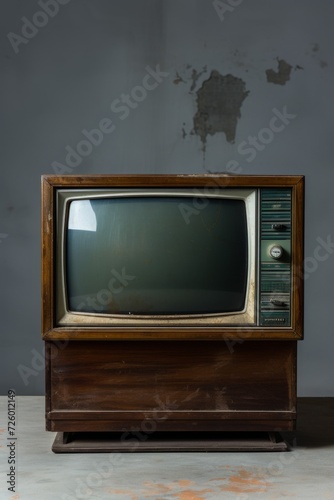 Vintage TV on Wooden Stand