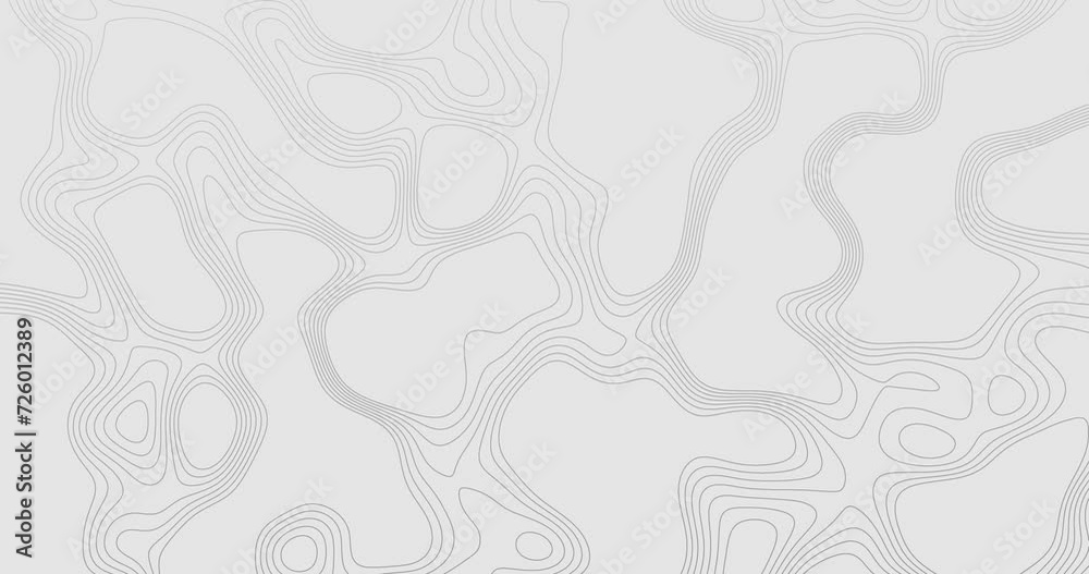 Contour Animation d'une carte topographique stylisée et d'une ligne géographique de relief montagneux, sur une toile de fond abstraite et ondulée présentant une carte quadrillée du terrain.
