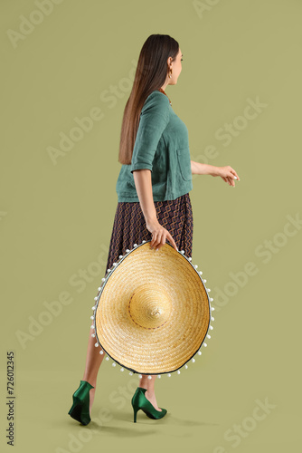 Beautiful woman with sombre...
