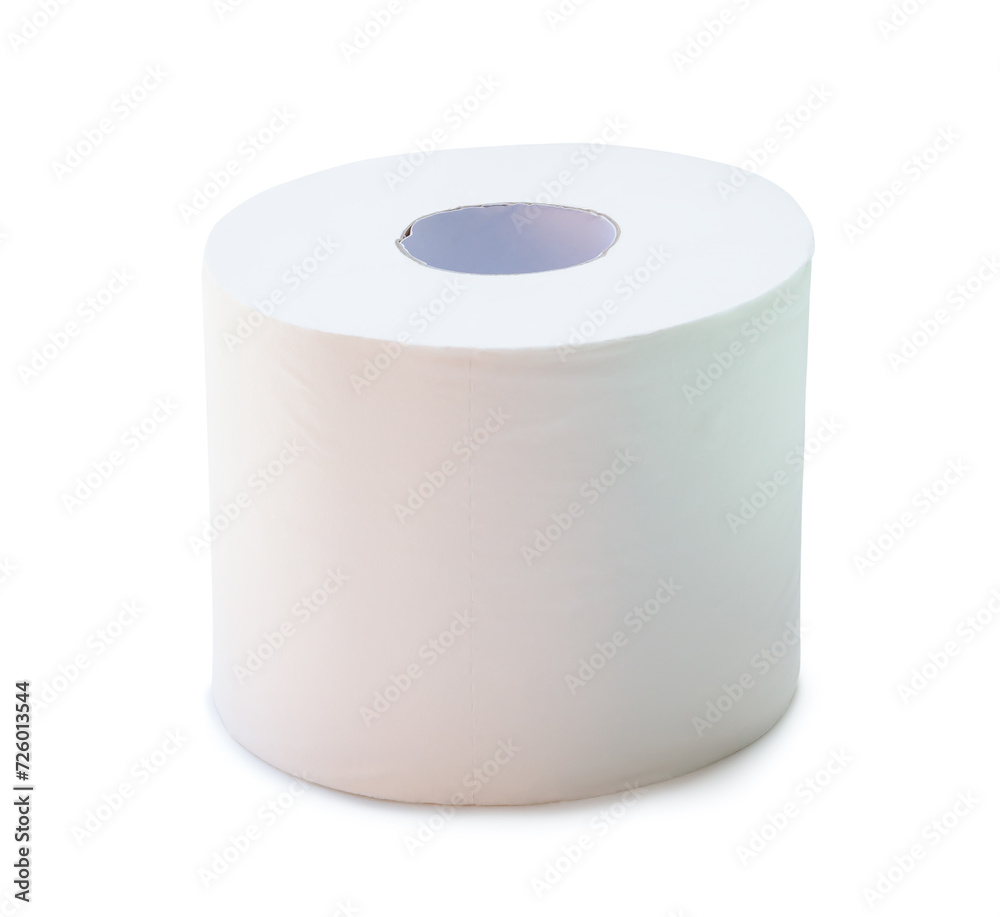 Tissue paper roll prepared for use in toilet or restroom isolated on white background with clipping path Tissue paper roll prepared for use in toilet or restroom isolated on white background with clipping path