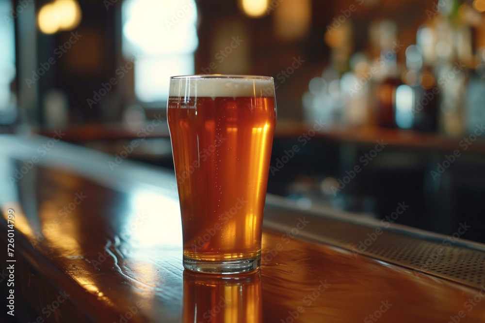 Beer in a pub on bar top