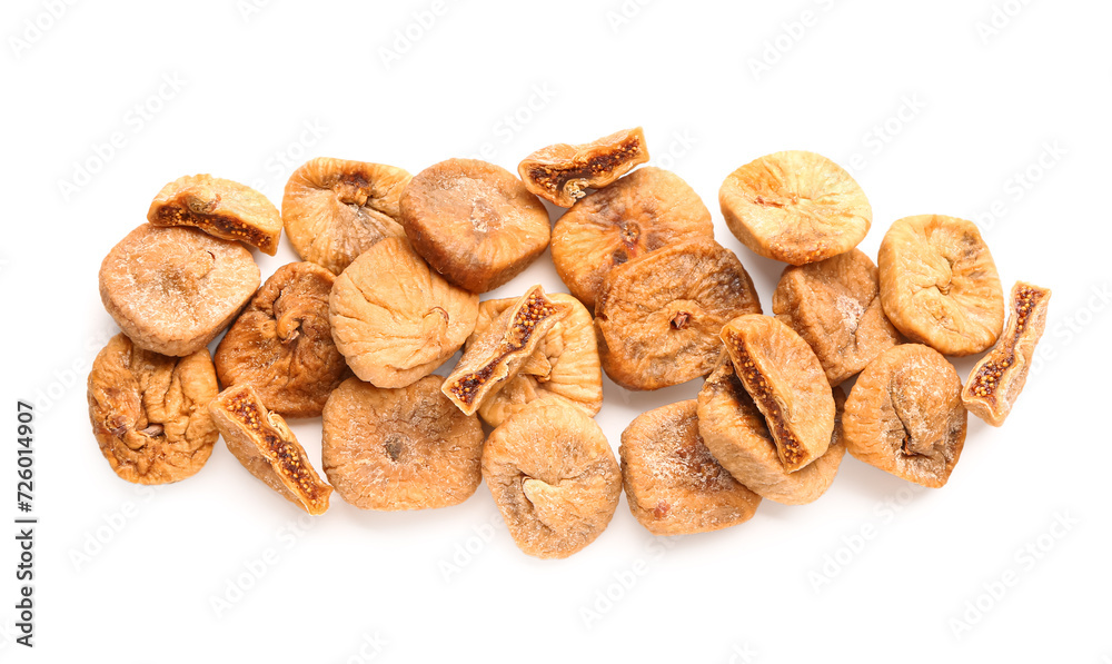 Many dried figs on white background Many dried figs on white background