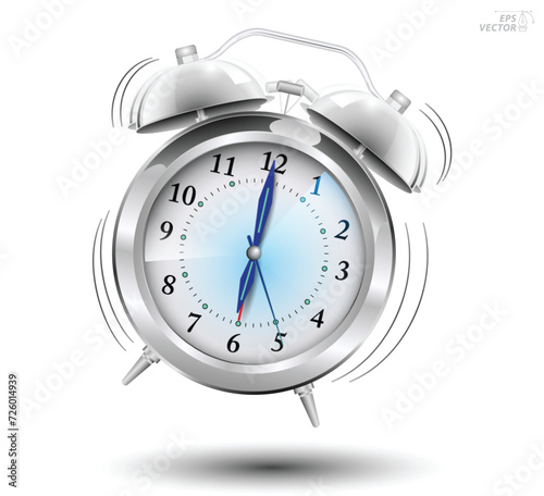 realistic weaker clock alarm ringing concept isolated. 3D Illustration