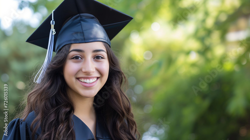 young woman wearing graduation cap