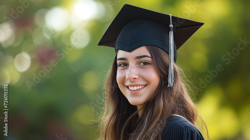 young woman wearing graduation cap