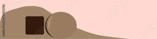 Simple easter illustration Jesus Grave cave on the hill Christian Catholic holly hill brown illustration background