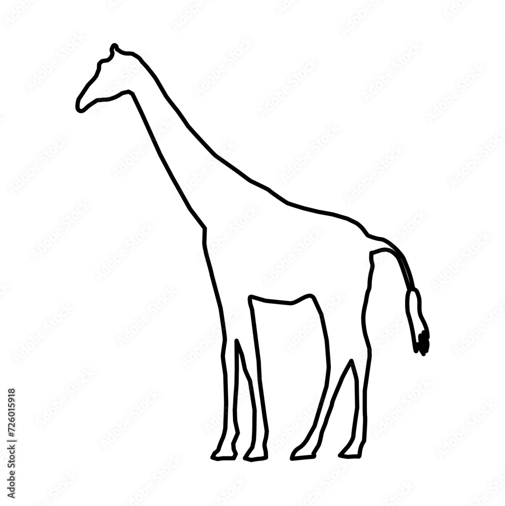 Giraffe Lines Style Icon Vector Giraffe Lines Style Icon Vector