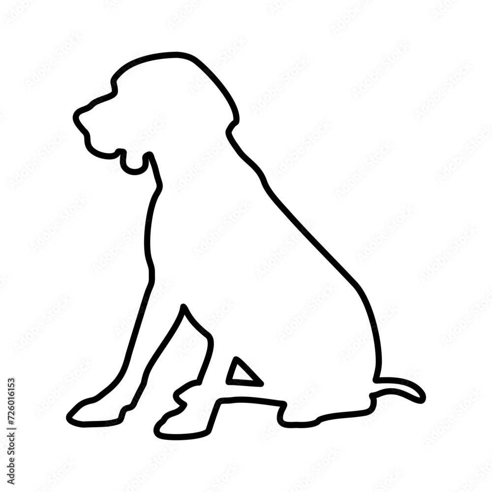 Dog Lines Style Icon Vector 