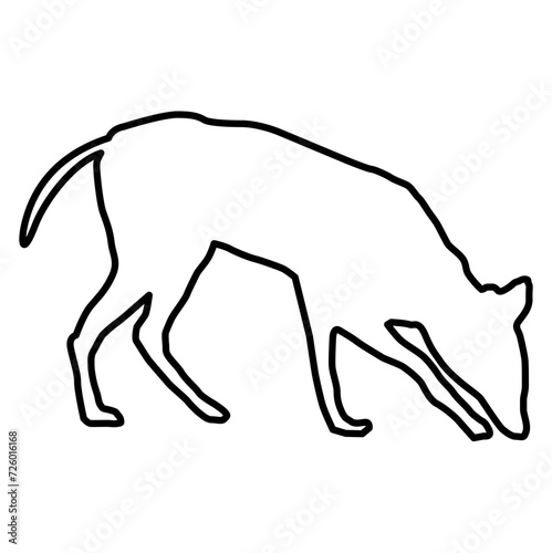 Dog Lines Style Icon Vector 