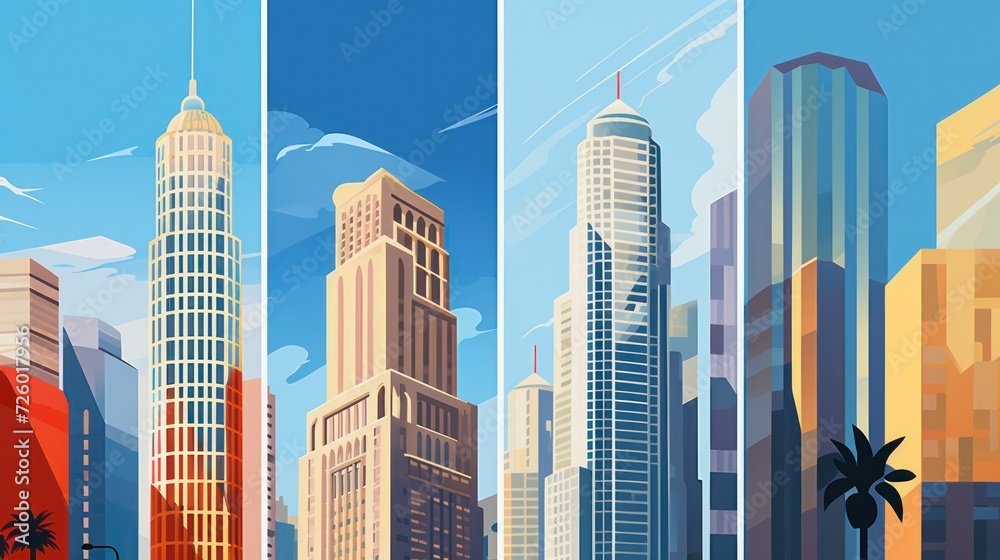 Fototapeta premium View of skyscrapers of business office and apartment buildings in the center of the capital