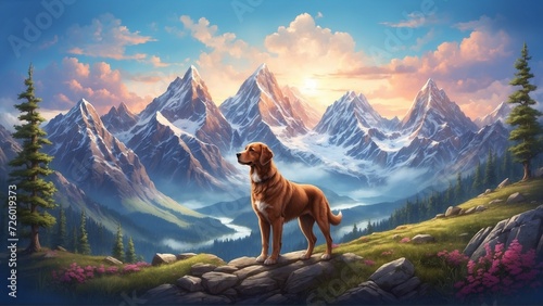 dog in mountains