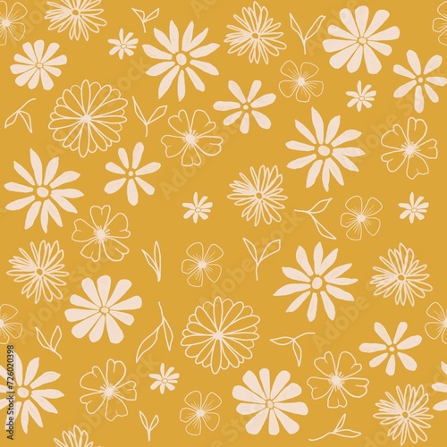 Flower floral leaf seamless pattern illustration