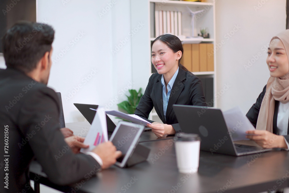 Fototapeta premium Collaboration of businesspeople. Group of employees or team in meeting.
