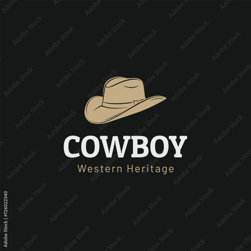 Cowboy hat logo design icon silhouette vector Cowboy hat logo design icon silhouette vector