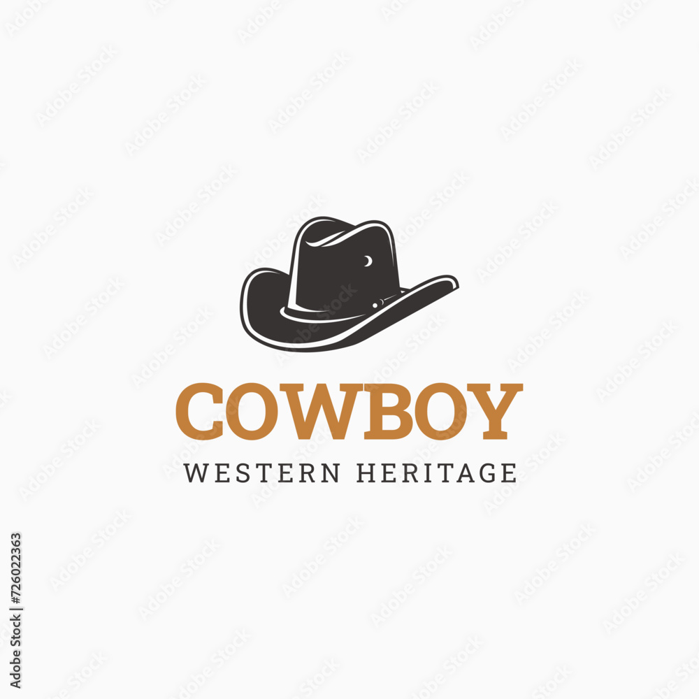Cowboy hat logo design icon silhouette vector Cowboy hat logo design icon silhouette vector