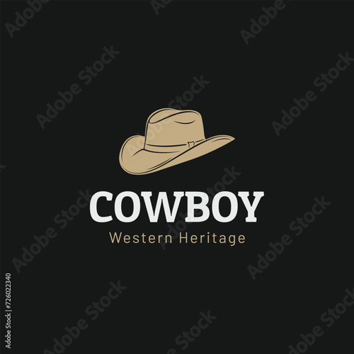 Cowboy hat logo design icon silhouette vector