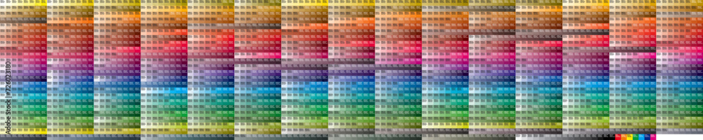 Poster Pantone CMYK Coated Colour Chart 2200mm x 440mm, CMYK, RGB