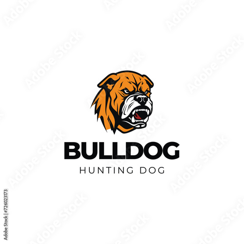 angry head mascot of bulldog logo design