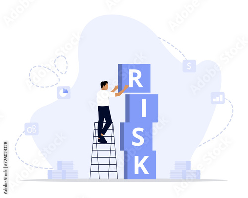 Risk management concept illustration. Suitable for landing page, ui, web, App intro card, editorial, flyer, and banner.