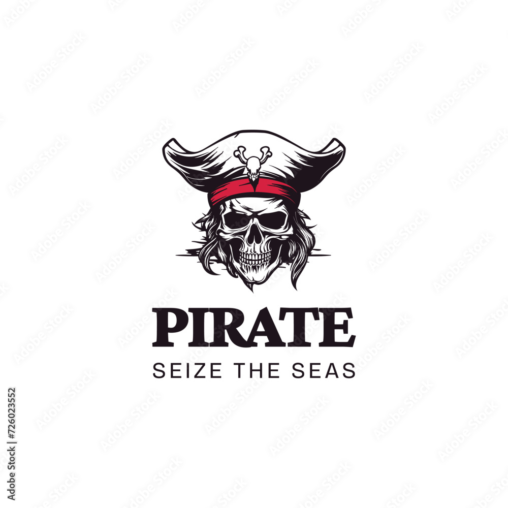 illustration vector graphic of Skull Pirate mascot logo perfect for sport