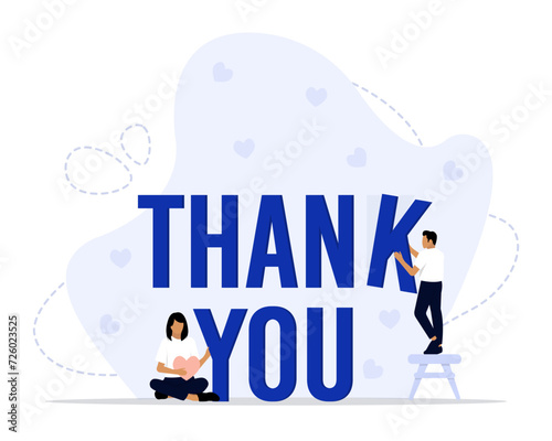 Thank you concept illustration. Suitable for landing page, ui, web, App intro card, editorial, flyer, and banner.