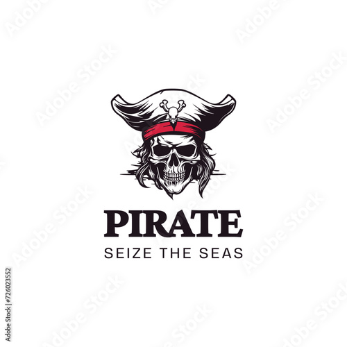 illustration vector graphic of Skull Pirate mascot logo perfect for sport