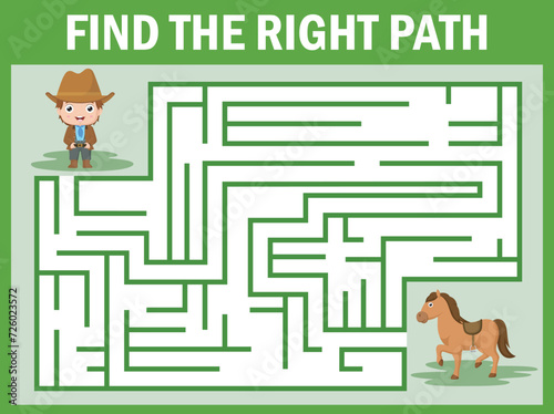 Find the right path from cowboy to horse