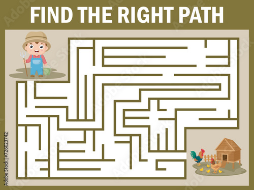 Find the right path from farmer to chickens