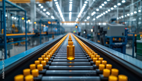 Close-up of product on conveyor belt