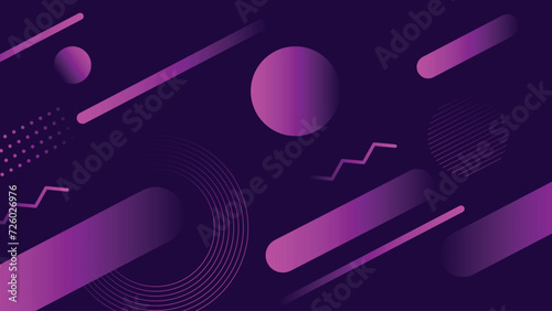 Trendy abstract blue, purple and orange gradient background with geometric circle on dark black Motion illustration. Use for advertising, marketing, presentation, landing page, and sale banner.