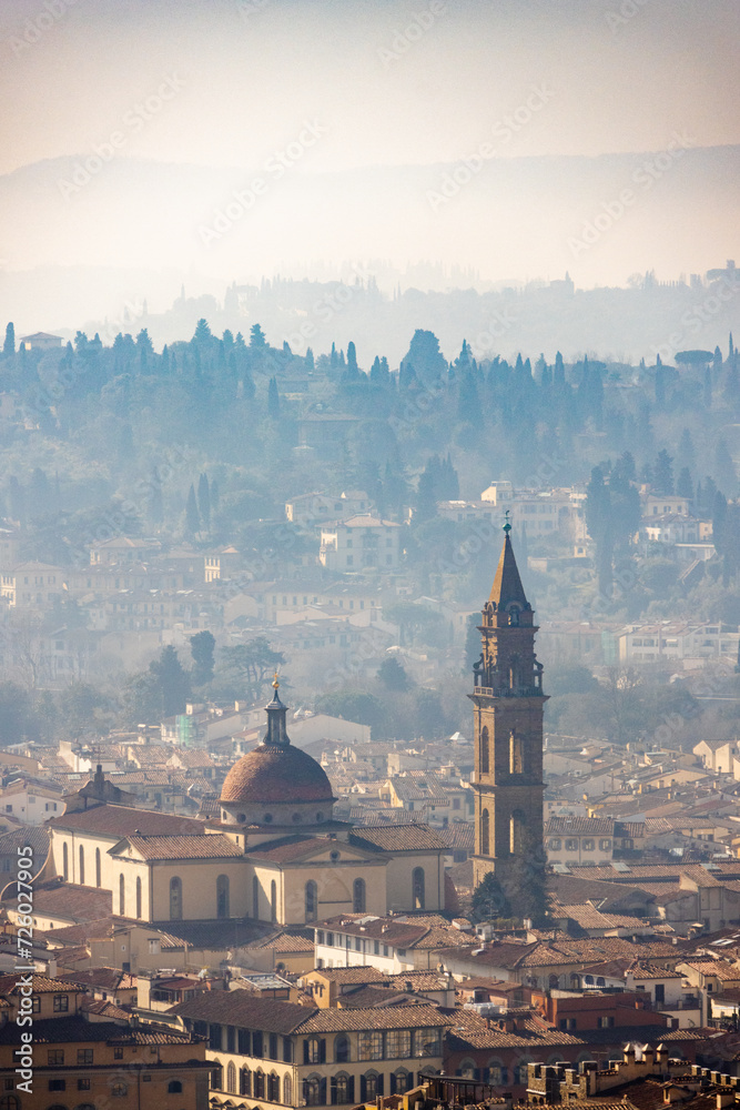 Obraz premium Vista panoramica di una chiesa a Firenze, Italia