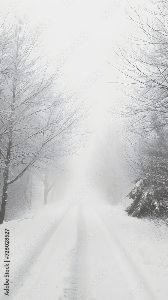 Obraz premium white foggy background with snow