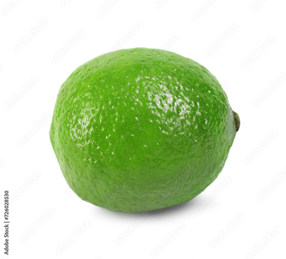 One fresh ripe lime isolated on white One fresh ripe lime isolated on white